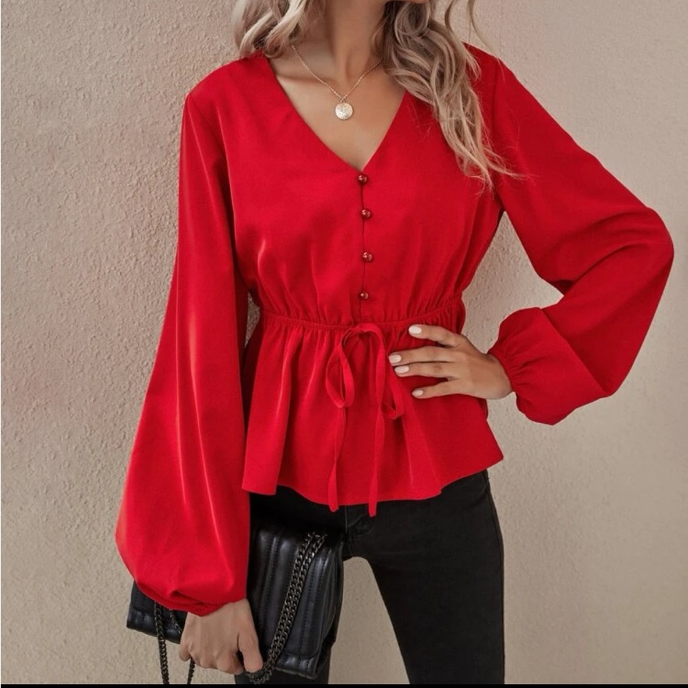 Long sleeve red top - never worn